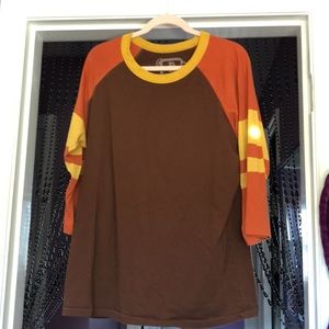 Big Bud Press supersoft raglan tee, 3/4 sleeves 🤎🧡💛